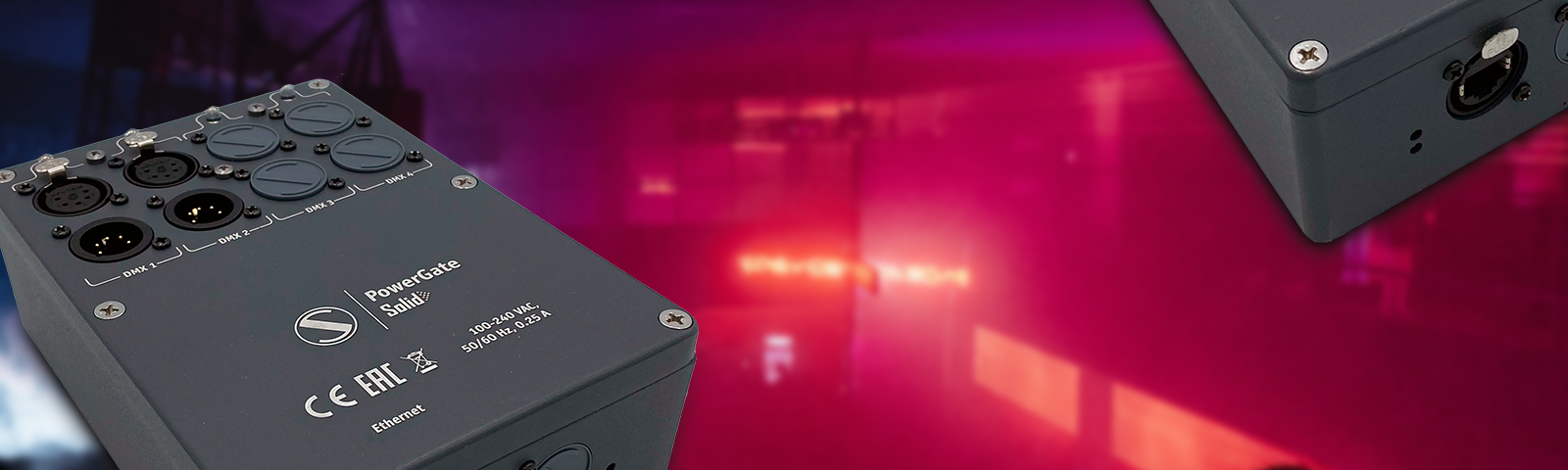 PowerGate固体:< / br >新室内DMX通过电力线收发器和集成以太网转换器